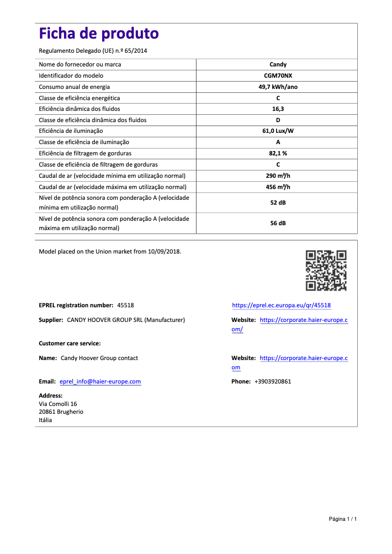 Image de la première page du manuel de l'appareil CGM70NX