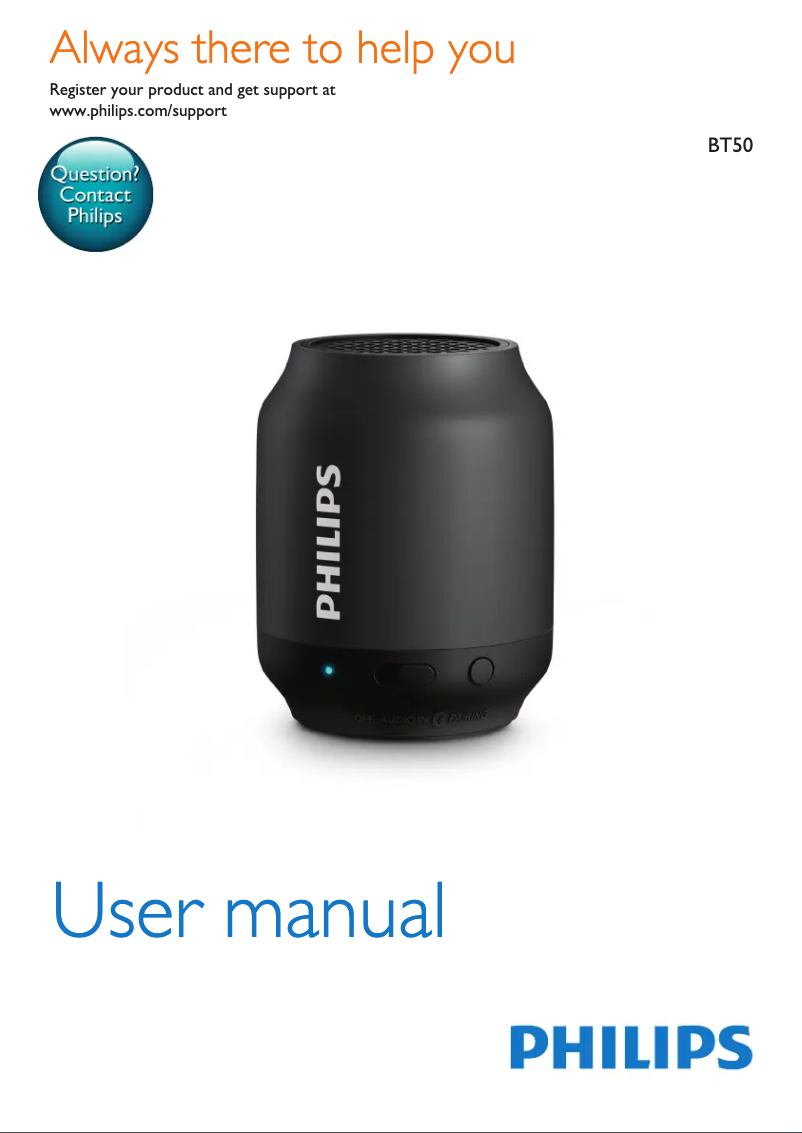 Image de la première page du manuel de l'appareil BT50GX