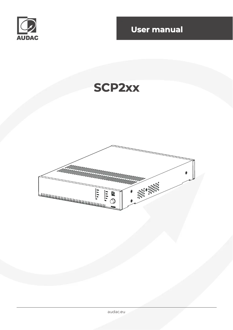 Page n°1 - Manuel utilisateur Audac SCP206