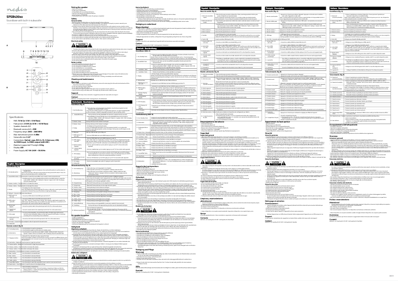 Image de la première page du manuel de l'appareil SPSB430BK