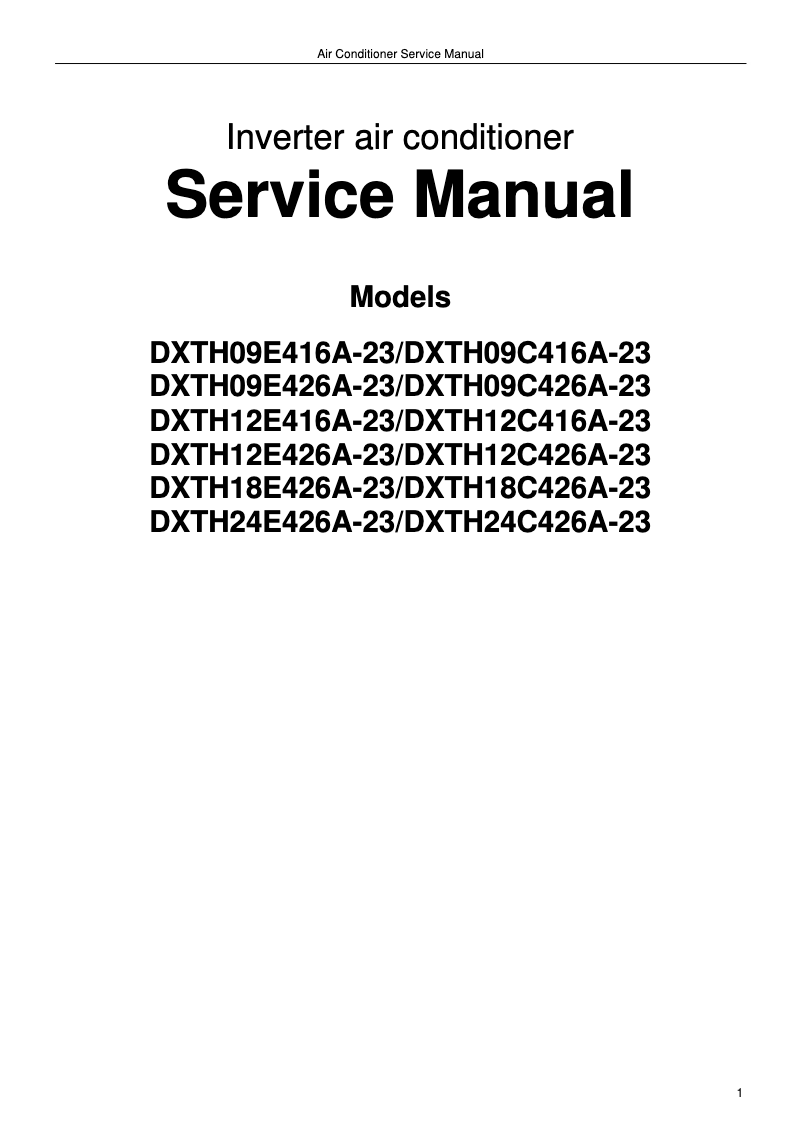 Page 1 de la notice Manuel utilisateur Daizuki DXTH12X426A-23