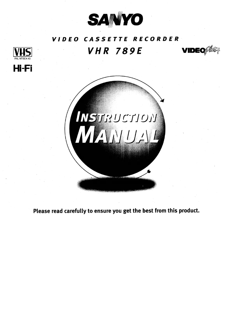 Page 1 de la notice Manuel utilisateur Sanyo VHR-789