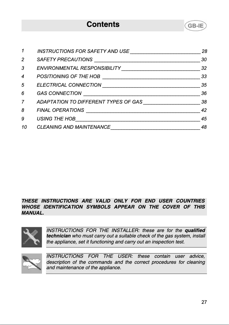 Page n°1 - Manuel utilisateur Smeg S809AEBS3