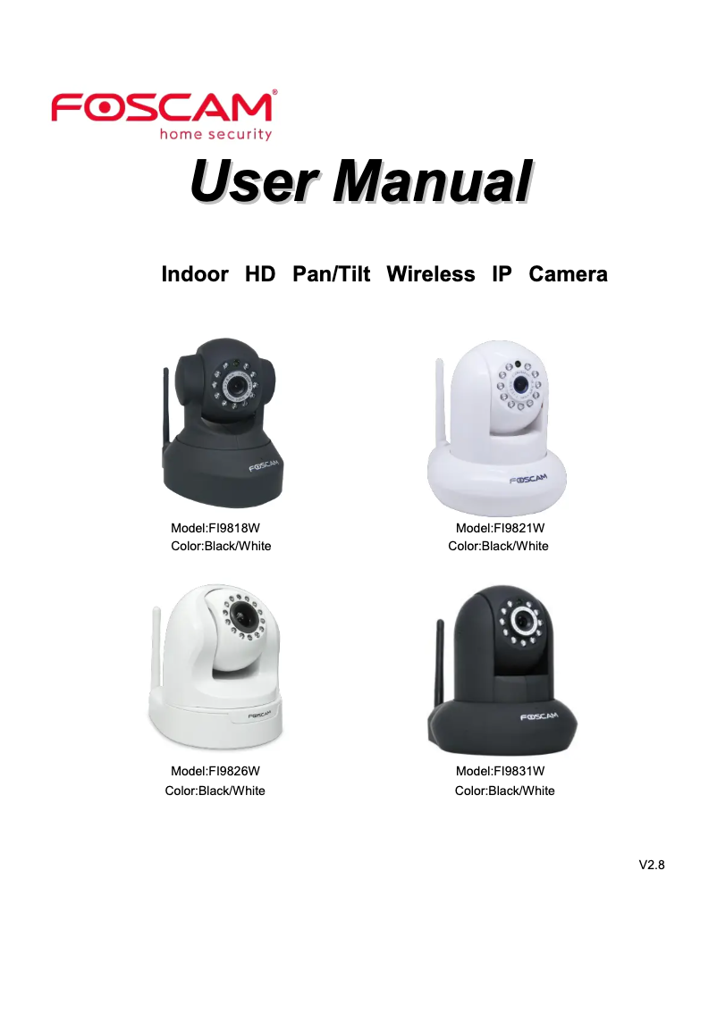 Page 1 de la notice Manuel utilisateur Foscam FI9831W