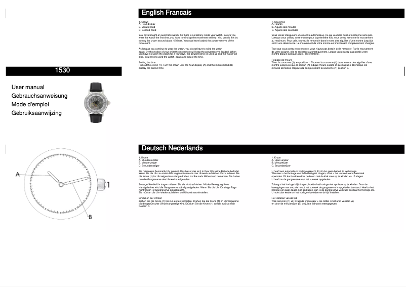 Page n°1 - Manuel utilisateur Davis 1530