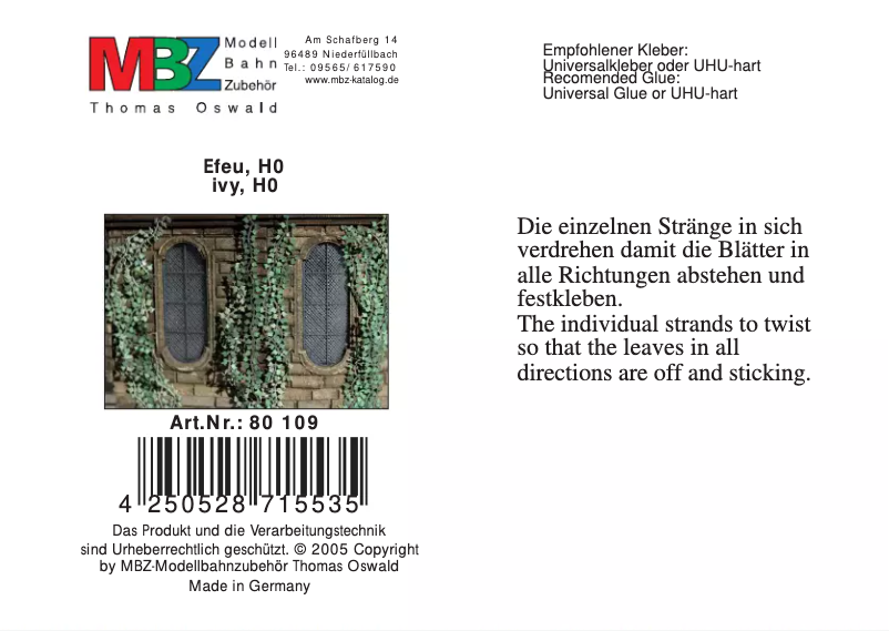 Page 1 de la notice Manuel utilisateur MBZ 80109