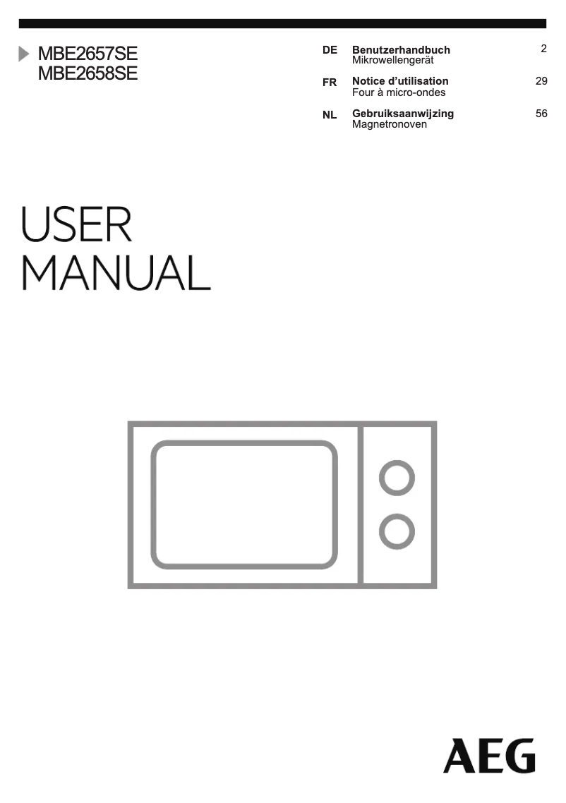 Page 1 de la notice Manuel utilisateur Electrolux MBE2657SE