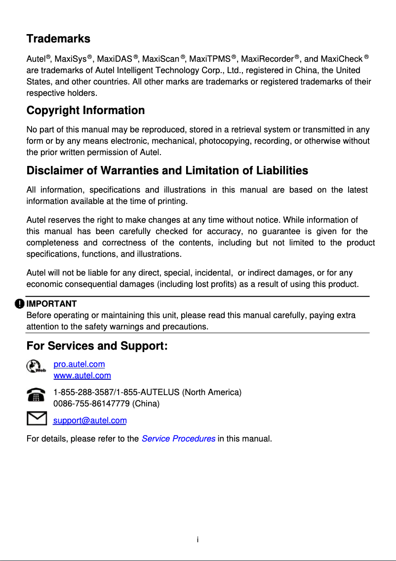 Page n°1 - Manuel utilisateur Autel MaxiSYS Elite II Pro