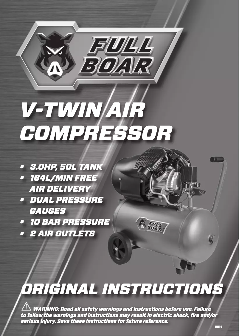 Image de la première page du manuel de l'appareil FBACVT-5030U