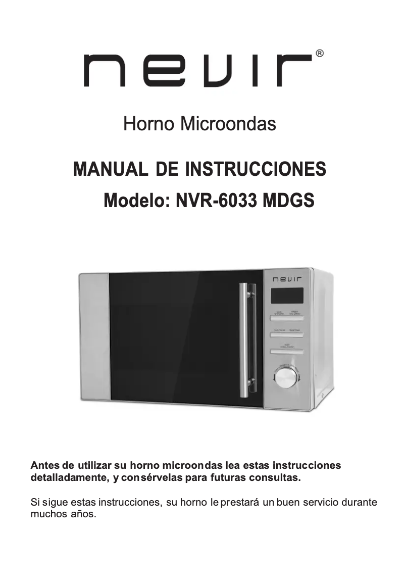 Image de la première page du manuel de l'appareil NVR-6033 MDGS