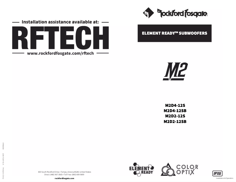 Page 1 de la notice Manuel utilisateur Rockford Fosgate M2D2-12S