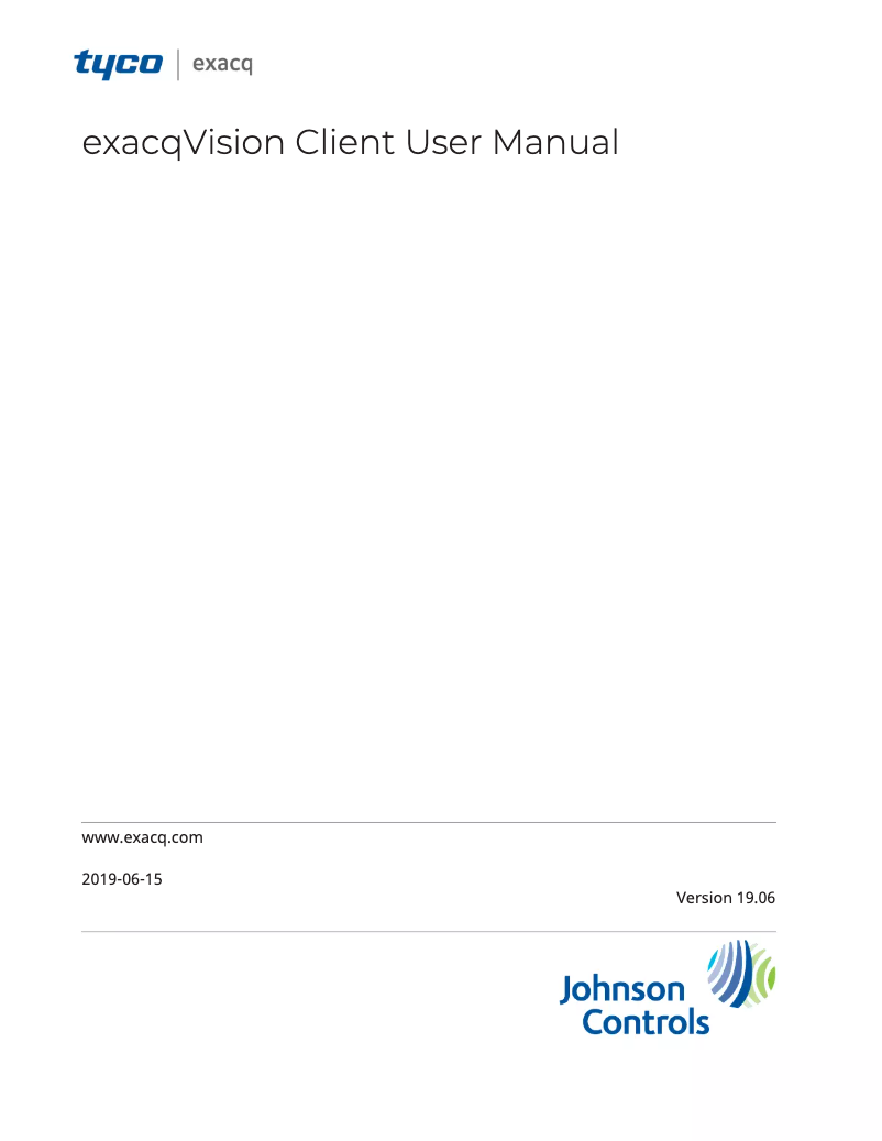 Page n°1 - Manuel utilisateur Tyco exacqVision Client