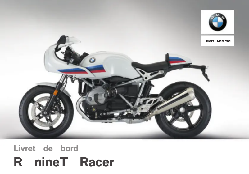Page 1 de la notice Manuel utilisateur BMW R nineT Racer (2018)