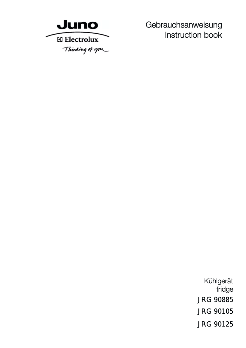 Page 1 de la notice Manuel utilisateur Juno Electrolux JRG90885