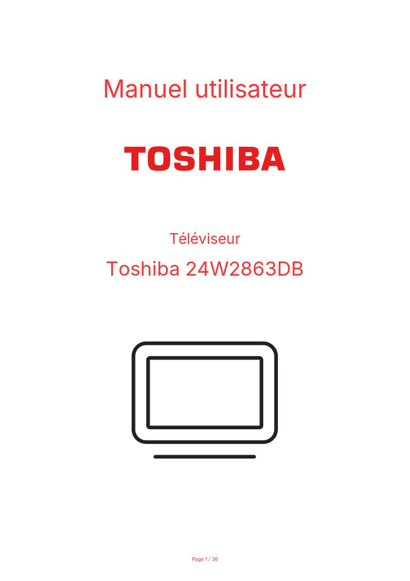 Image de la première page du manuel de l'appareil 24W2863DB