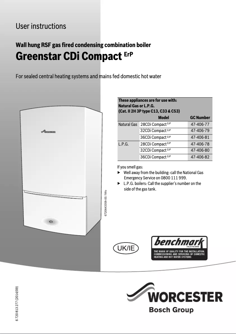 Imagen de la primera página del manual del dispositivo Greenstar 28CDi Compact