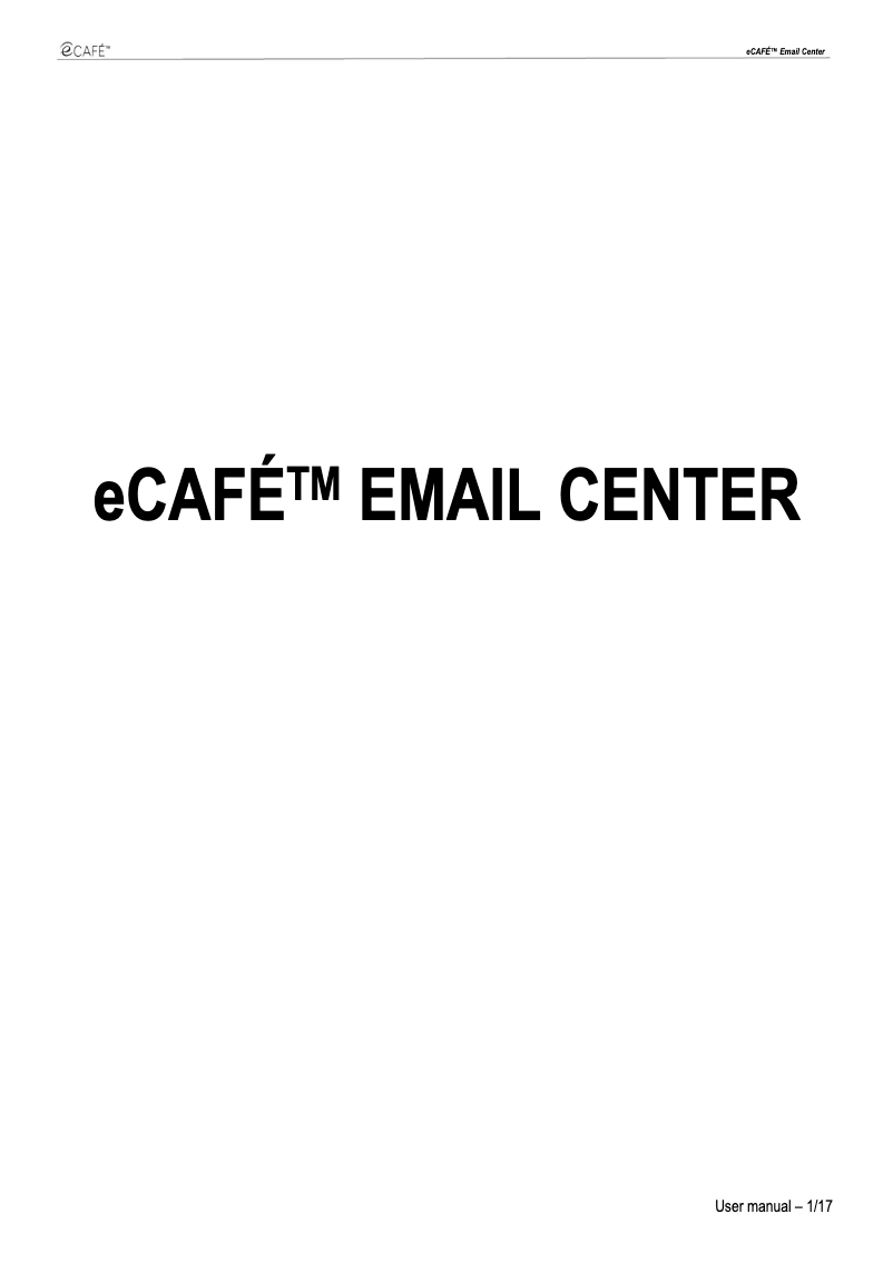 Image de la première page du manuel de l'appareil eCafe Email Center EC-1000