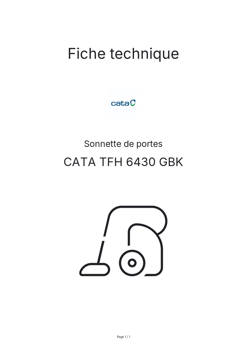 Image de la première page du manuel de l'appareil TFH 6430 GBK