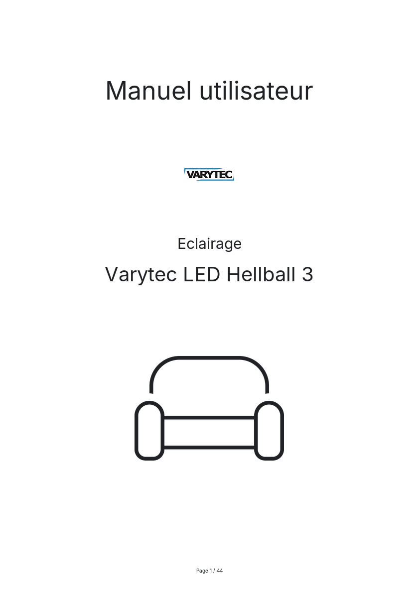 Page n°1 - Manuel utilisateur Varytec LED Hellball 3