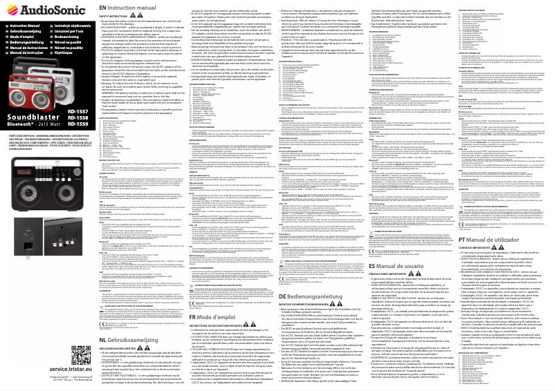 Imagen de la primera página del manual del dispositivo RD-1557