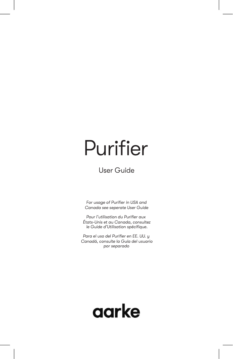 Page 1 de la notice Manuel utilisateur Aarke Purifier