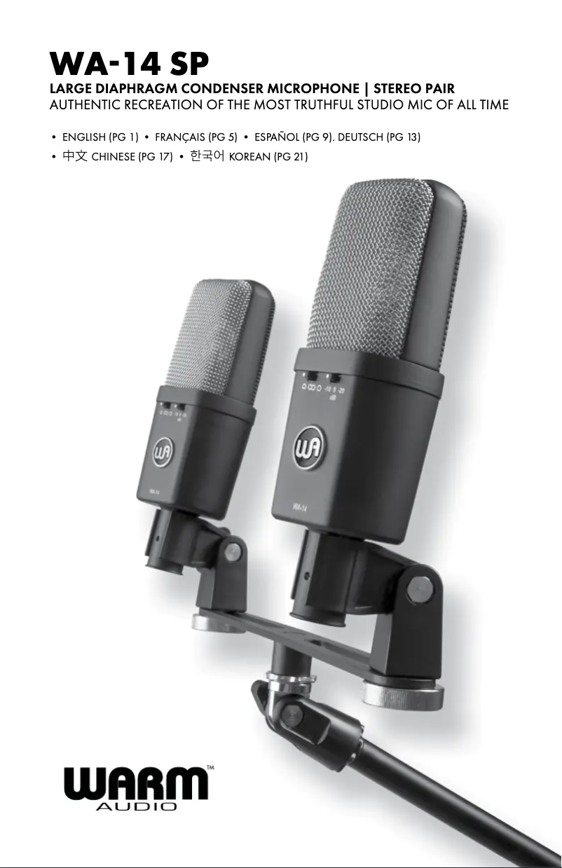 Página 1 del manual Manual de usuario Warm Audio WA-14 SP