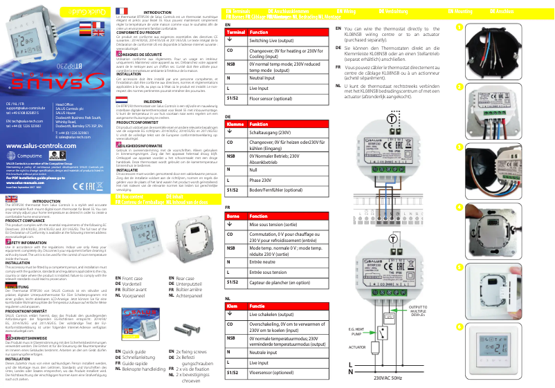 Page 1 de la notice Manuel utilisateur Salus BTRP230