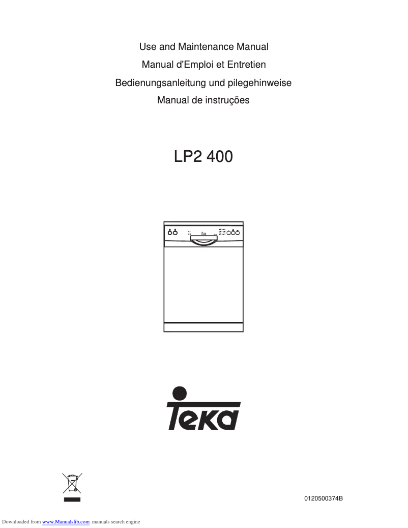 Page n°1 - Manuel utilisateur Teka LP2 400