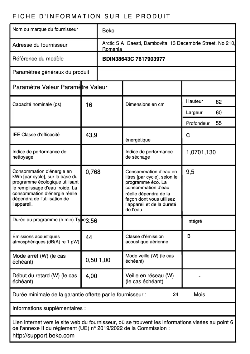 Image de la première page du manuel de l'appareil BDIN38643C
