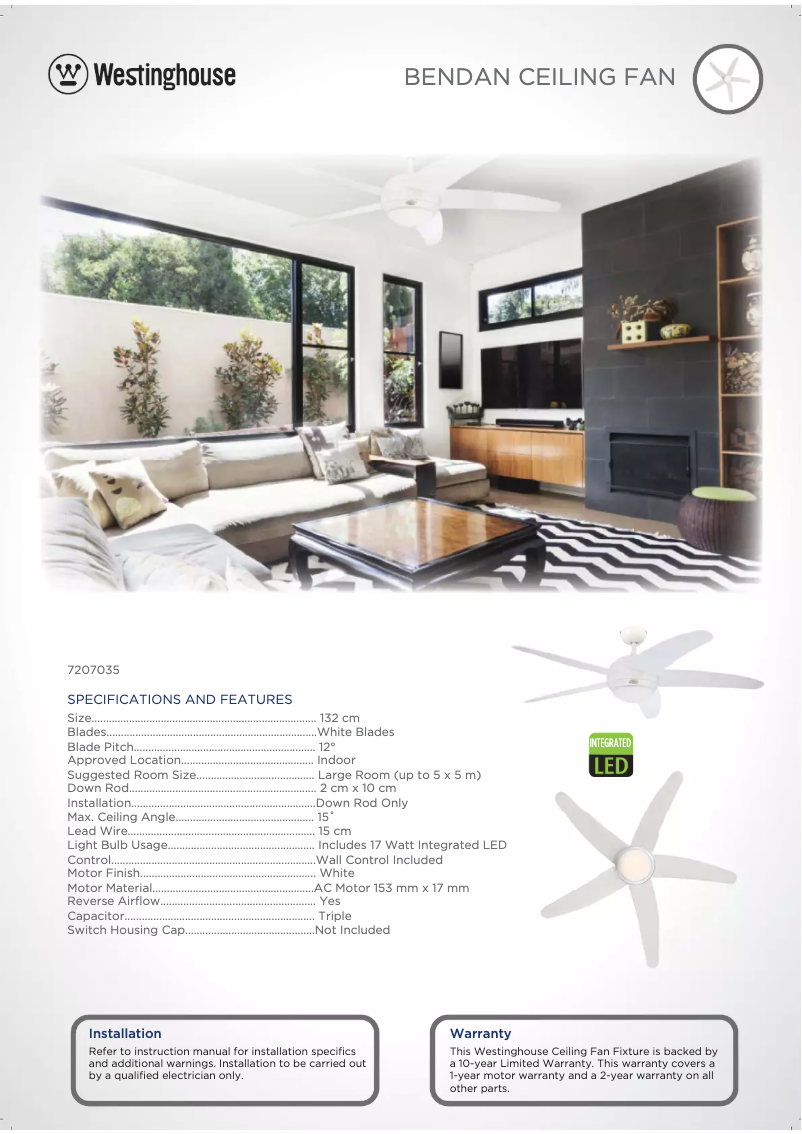 Page n°1 - Fiche technique Westinghouse 7207035