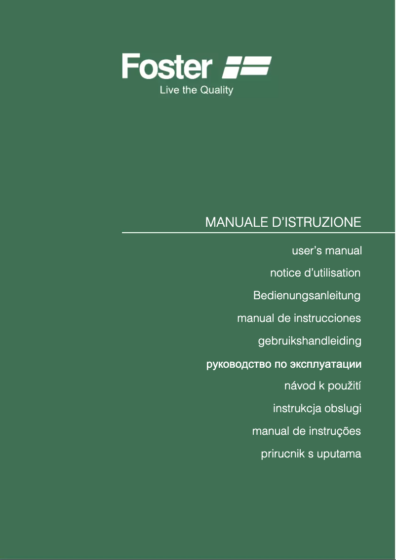 Page n°1 - Manuel utilisateur Foster 7600 666