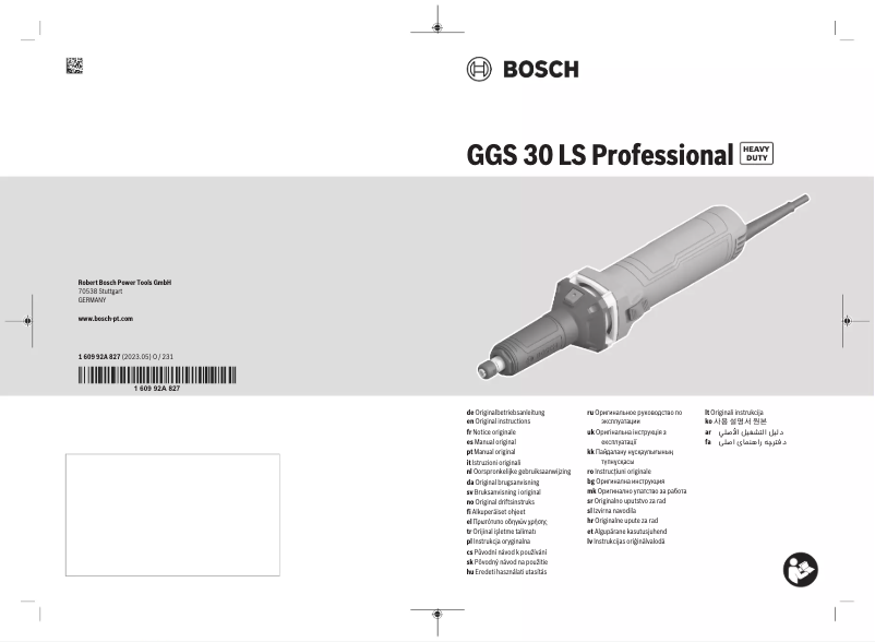 Page 1 de la notice Manuel utilisateur Bosch GGS 30 LS Professional