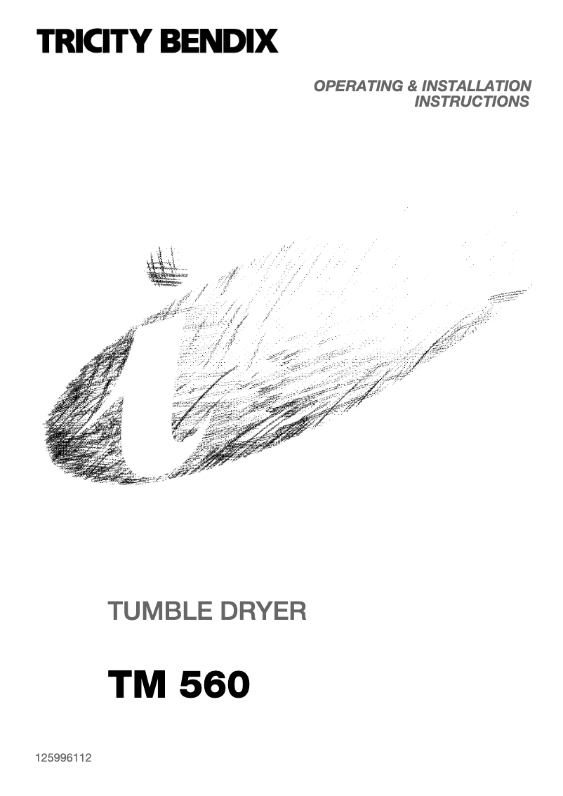 Page n°1 - Manuel utilisateur Tricity Bendix TM 560