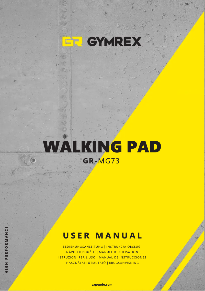 Página 1 del manual Manual de usuario Gymrex GR-MG73