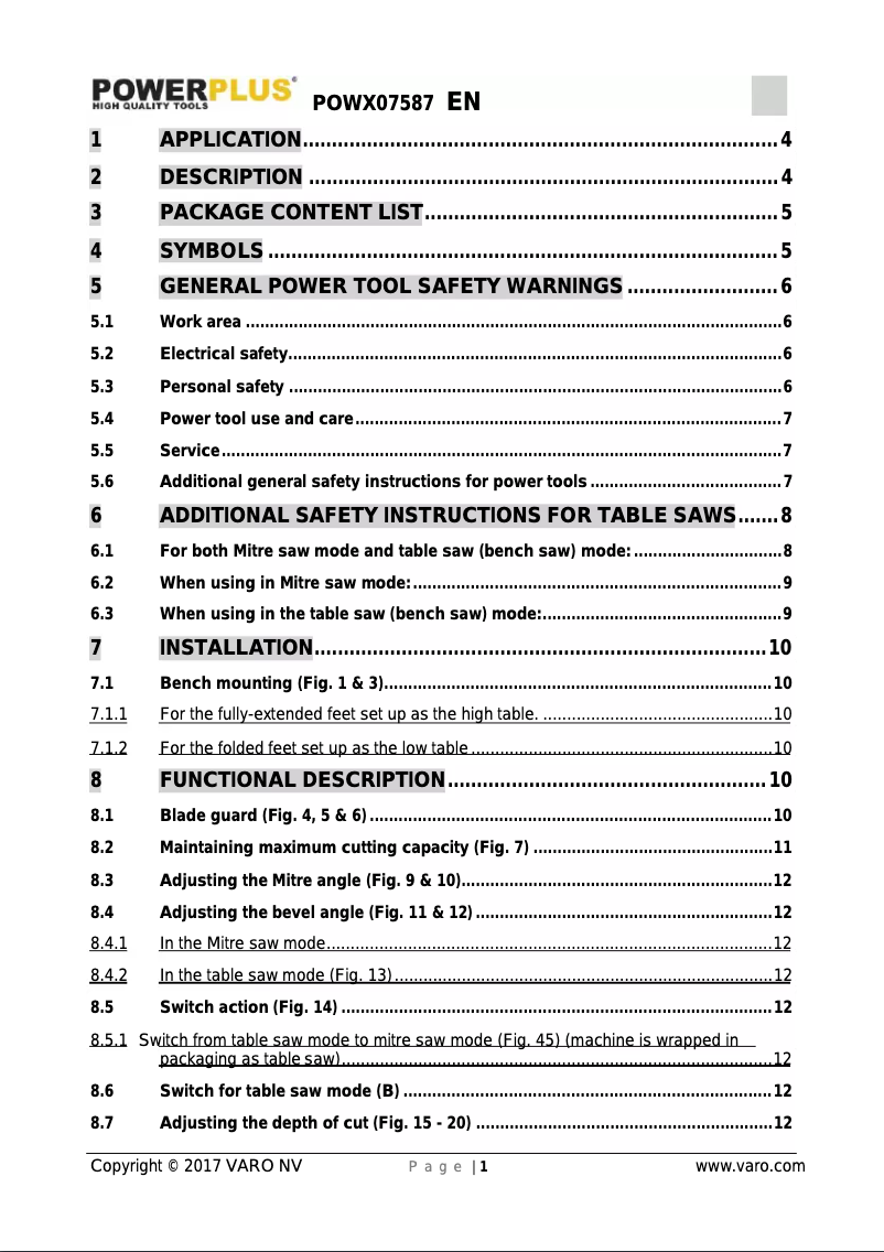 Imagen de la primera página del manual del dispositivo POWX07587