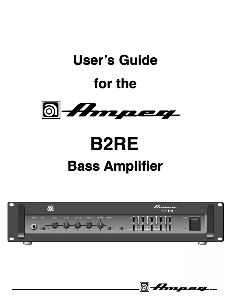 Page n°1 - Manuel utilisateur Ampeg B-2RE