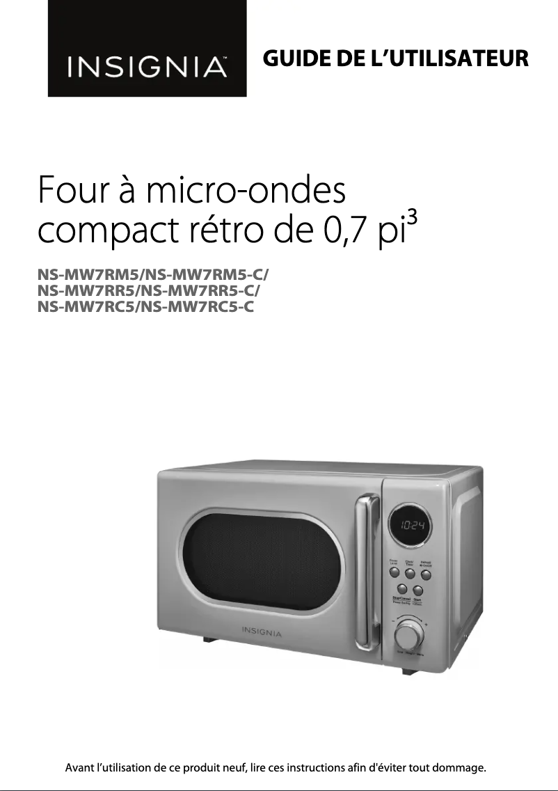 Image de la première page du manuel de l'appareil NS-MW7RM5