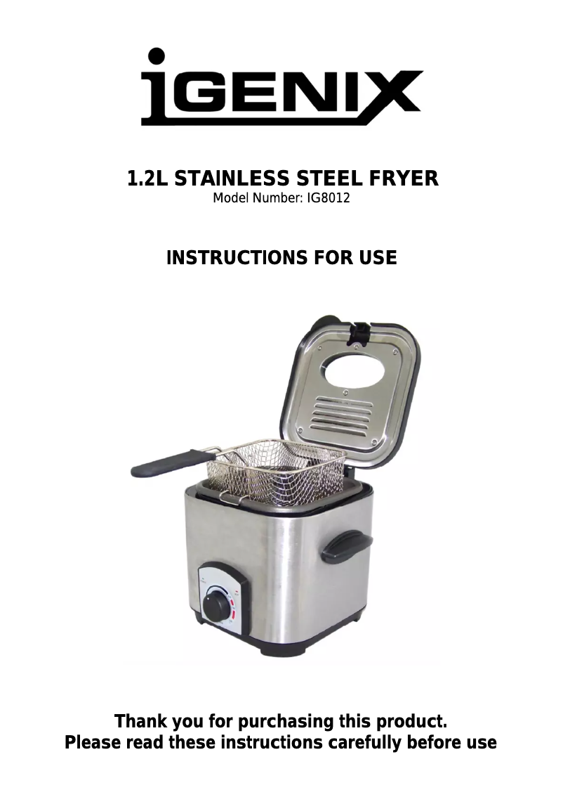 Image de la première page du manuel de l'appareil IG8012