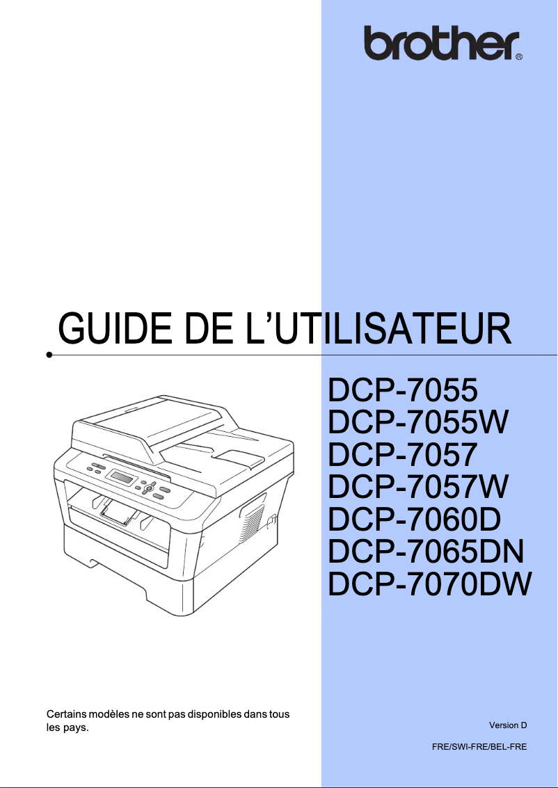 Page n°1 - Manuel utilisateur Brother DCP-7070DW