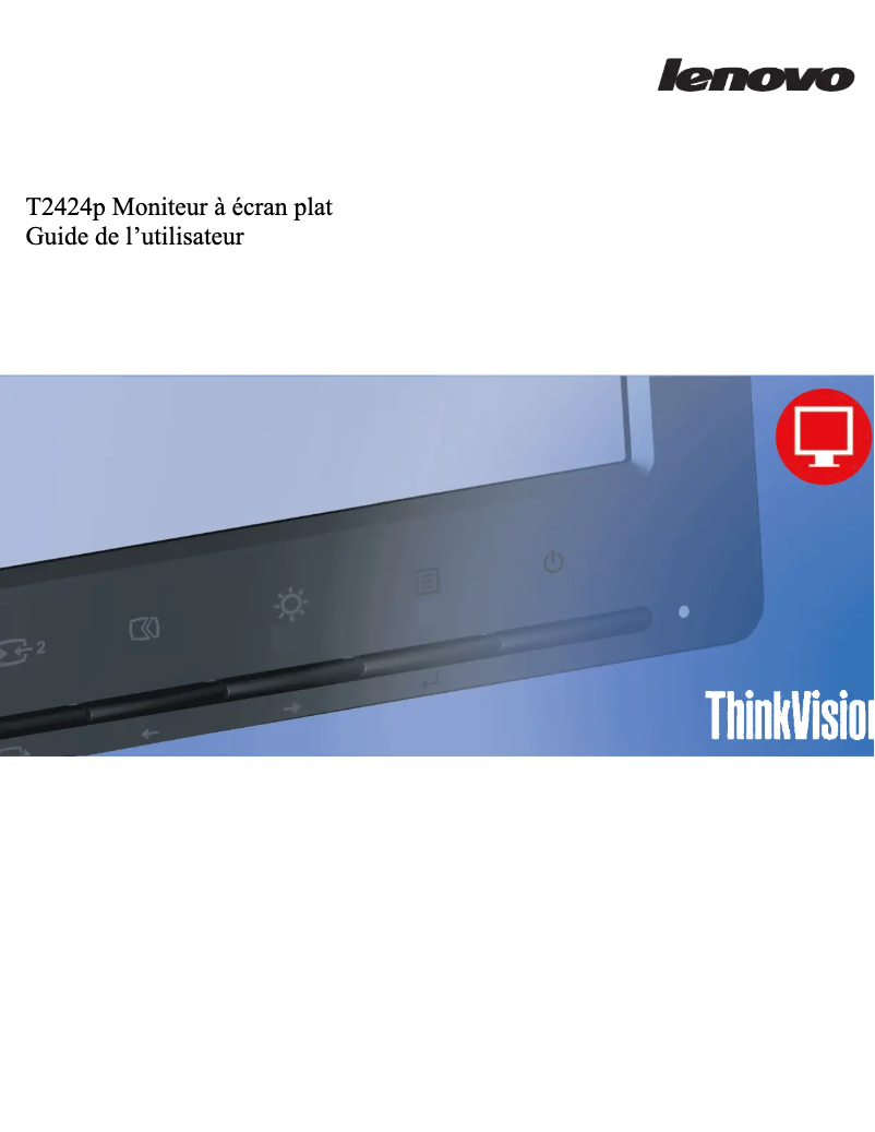 Page n°1 - Manuel utilisateur Lenovo ThinkVision T2324p