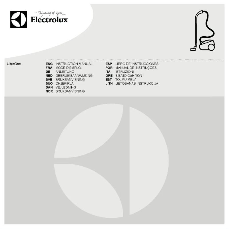 Page n°1 - Manuel utilisateur Electrolux UltraOne ZUOGREEN
