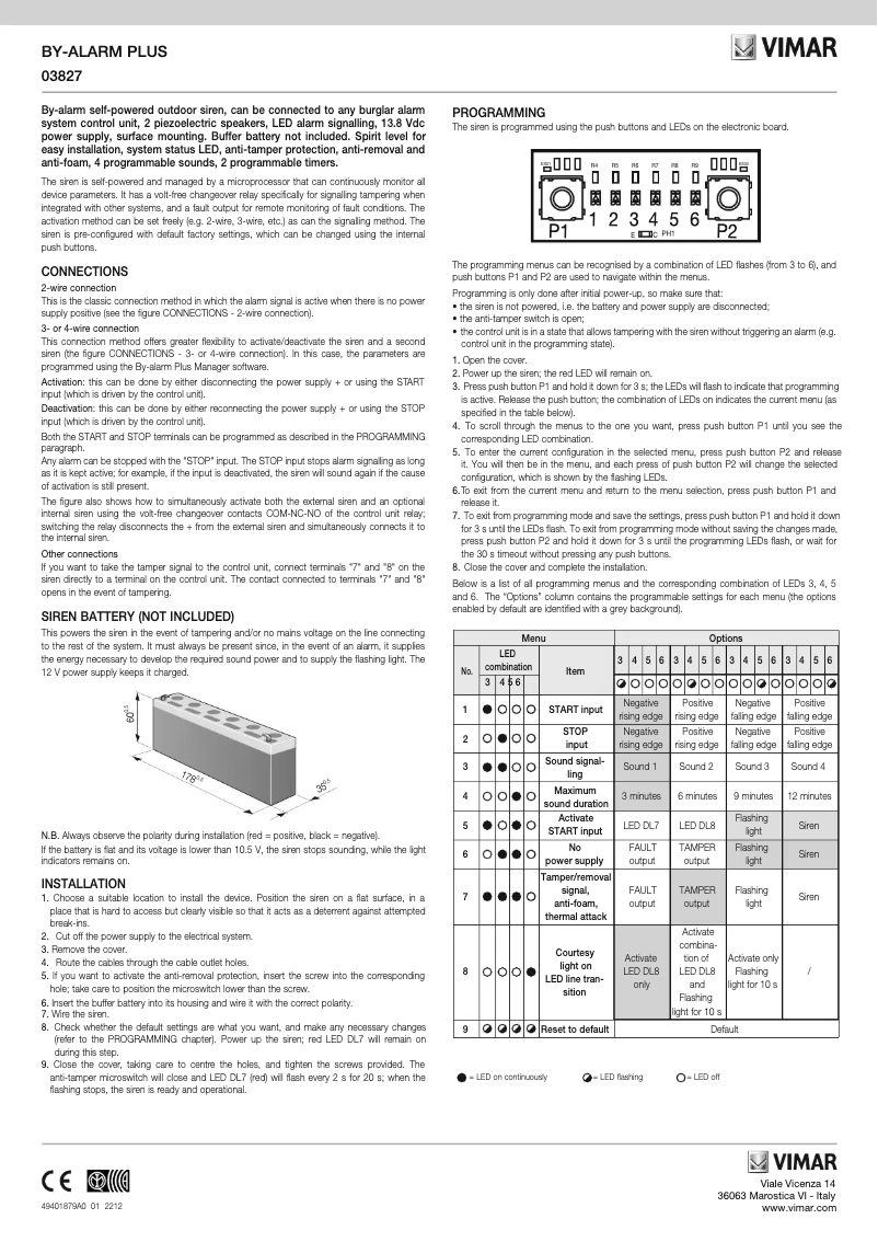 Page n°1 - Instructions / montage Vimar 03827