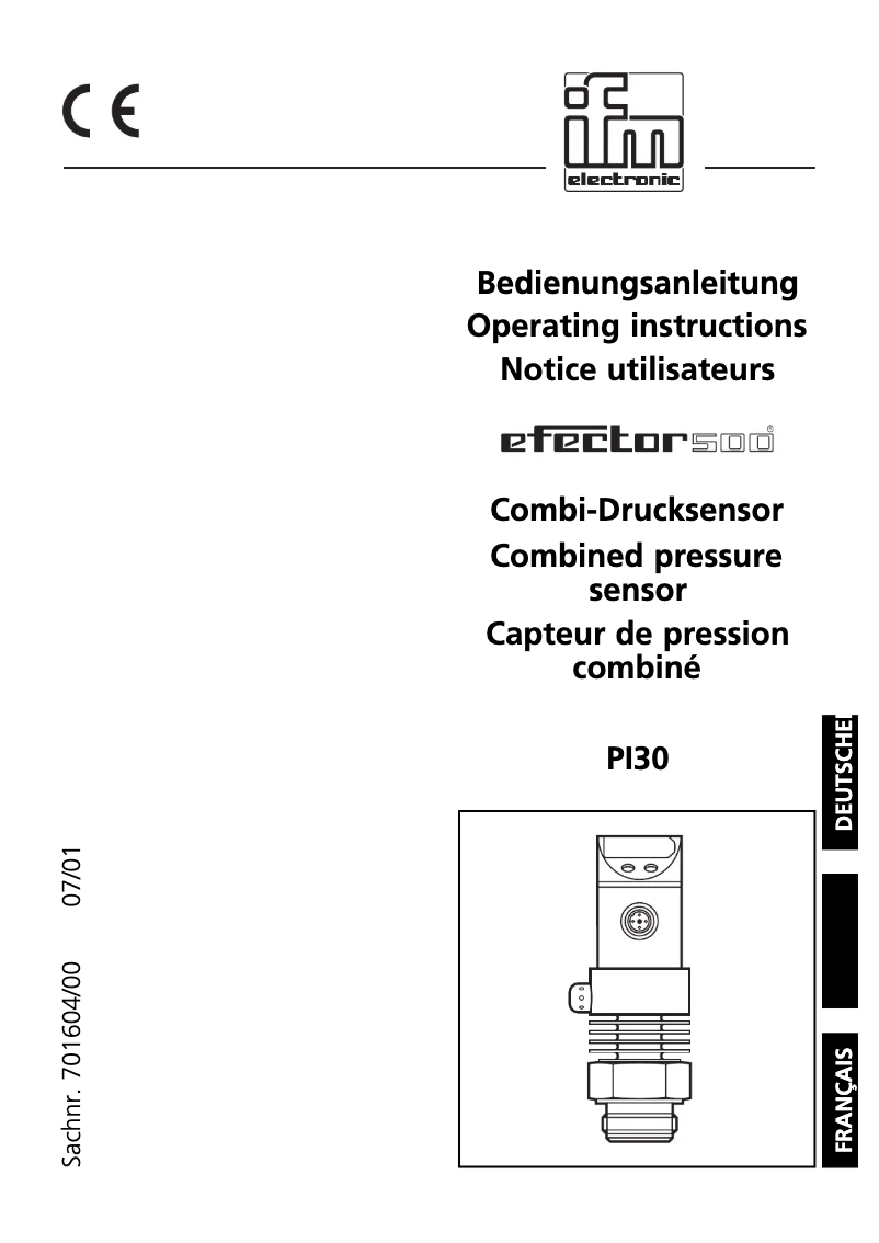 Page n°1 - Manuel utilisateur IFM PI3154
