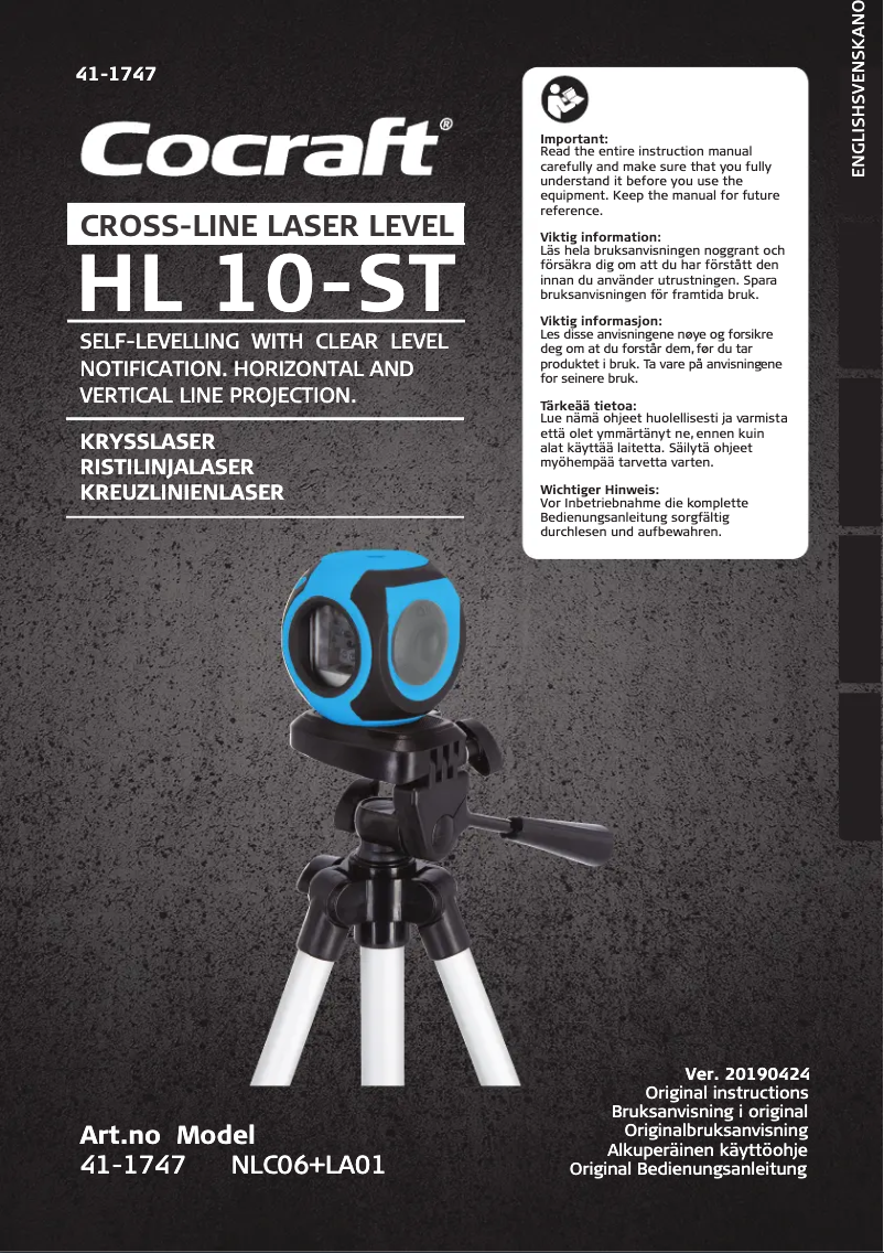 Image de la première page du manuel de l'appareil HL10-ST