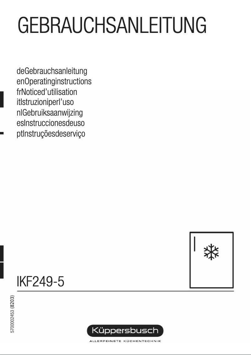 Page 1 de la notice Manuel utilisateur Küppersbusch IKF 249-5
