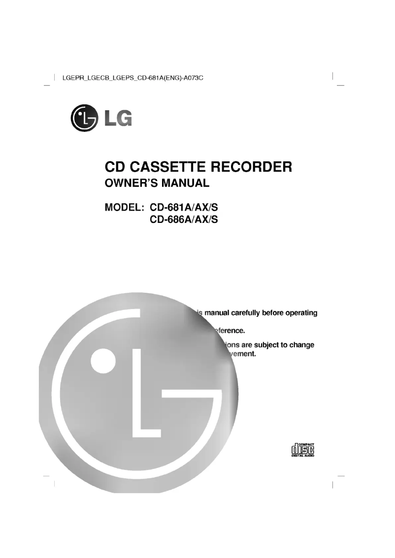 Página 1 del manual Manual de usuario LG CD-681A