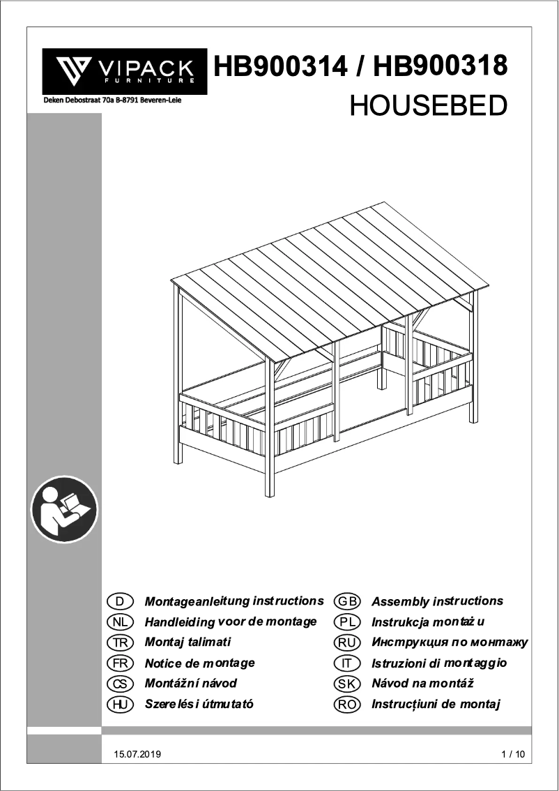 Page 1 de la notice Manuel utilisateur Vipack HB900314