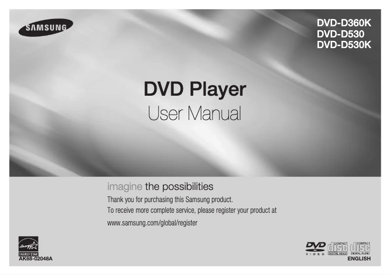 Page n°1 - Manuel utilisateur Samsung DVD-D530