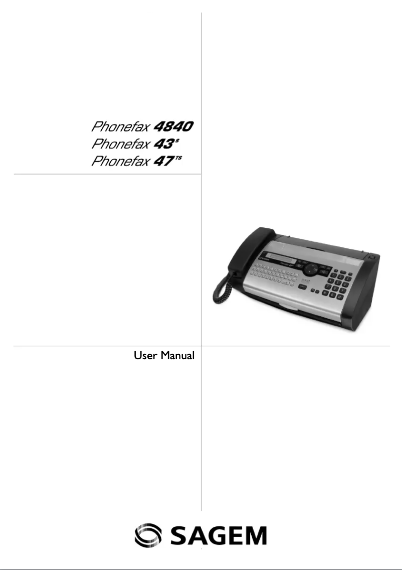 Image de la première page du manuel de l'appareil Phonefax 47