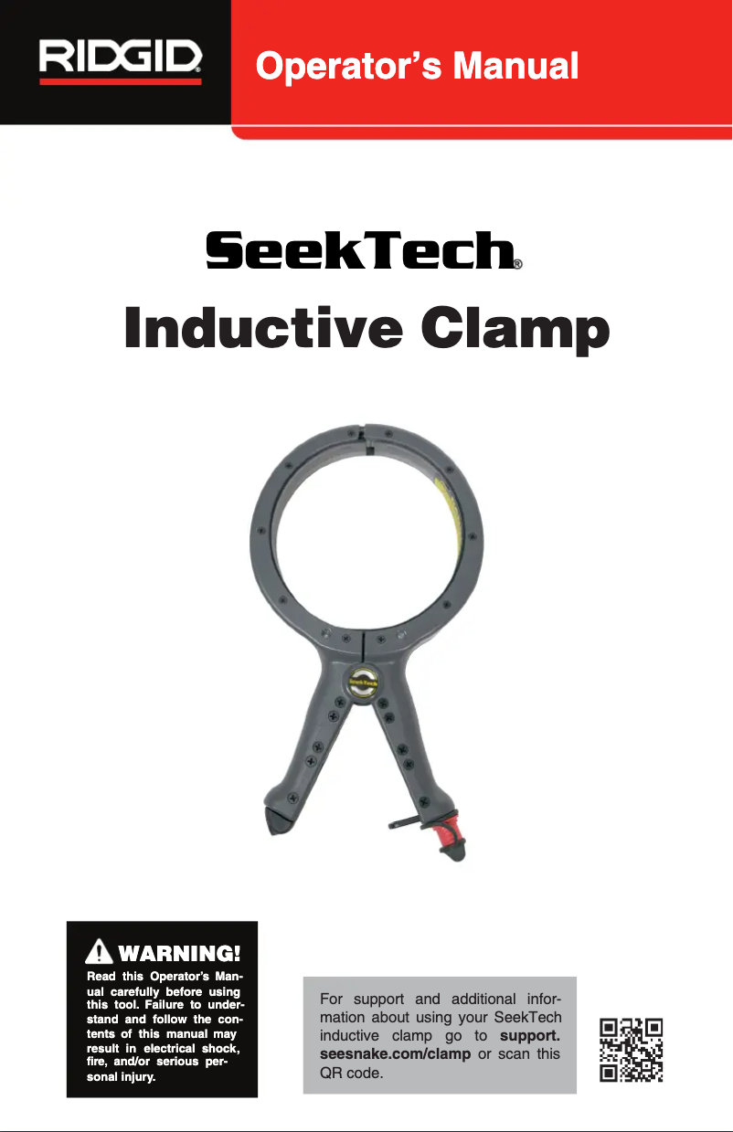 Image de la première page du manuel de l'appareil SeekTech Inductive Clamp